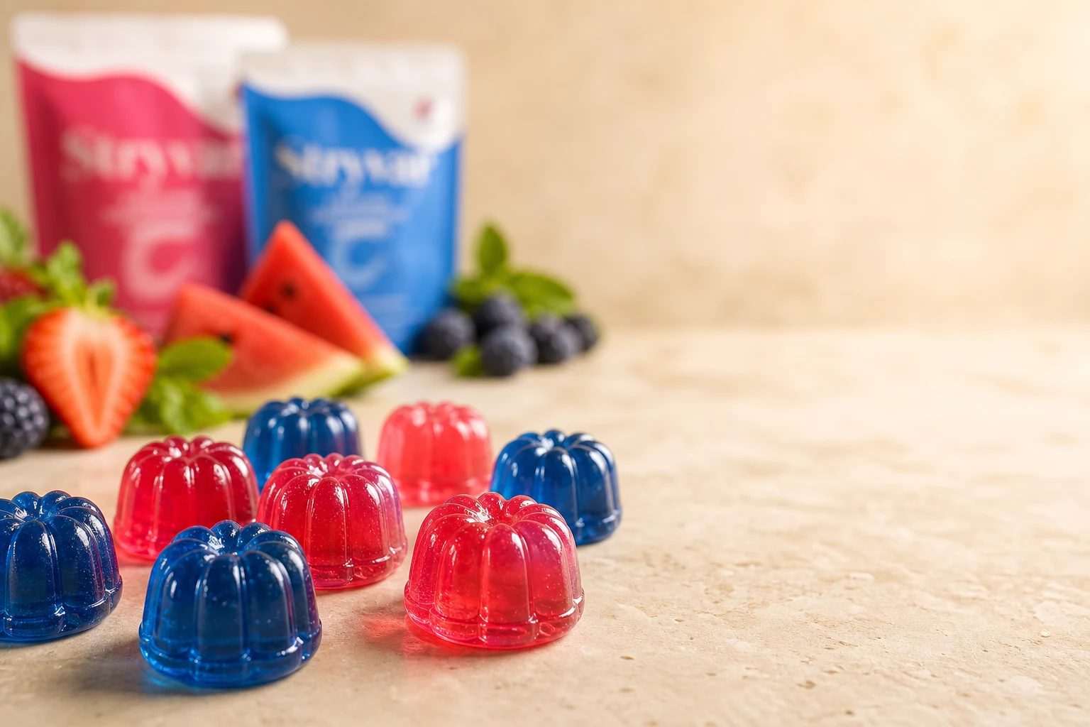 Close-up Stryvar-style creatine gummies for daily routine texture