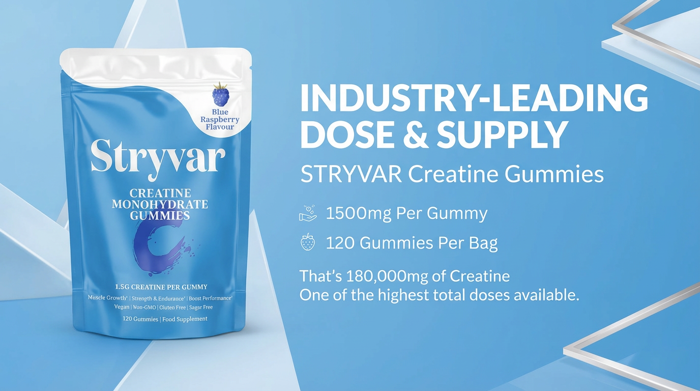 Vibrant Stryvar pouch and gummies visual
